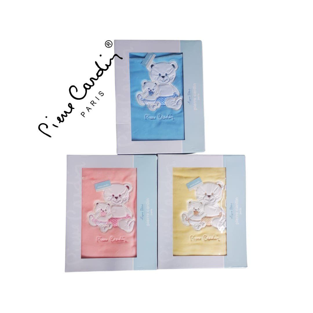 🧸 Couverture Ours 110 × 140 cm – Pierre Cardin 👶💗