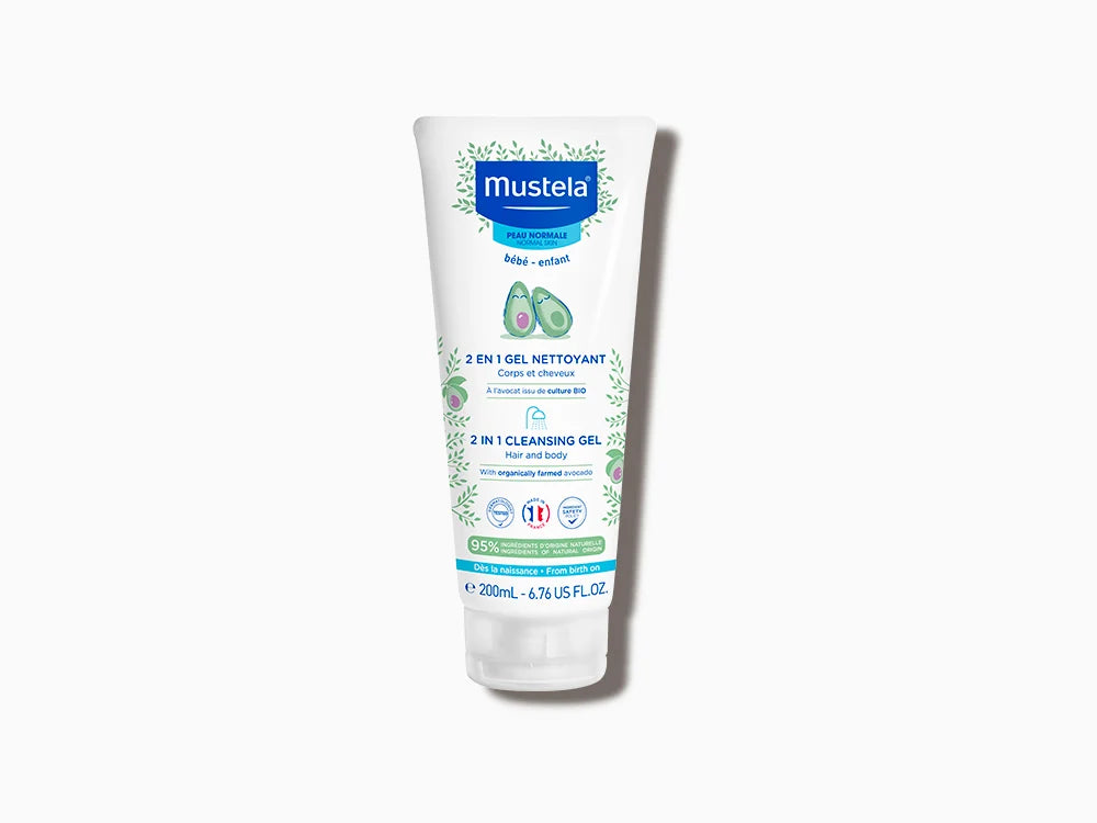 Gel Lavant 2-en-1 Mustela à l’Avocat 🥑👶