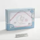 🧸 Cape de Bain Bébé 100 × 100 cm – Motif Ours et Lune – Pierre Cardin 👶💗