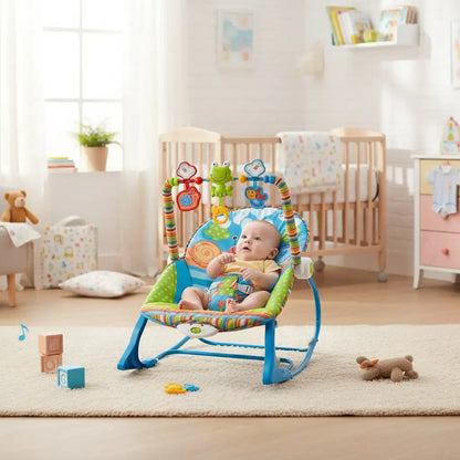 Transat Bébé Évolutif – Musical & Vibrant 💙