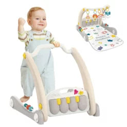 Tapis d’Éveil 2-en-1 avec Piano & Trotteur 🎹👶